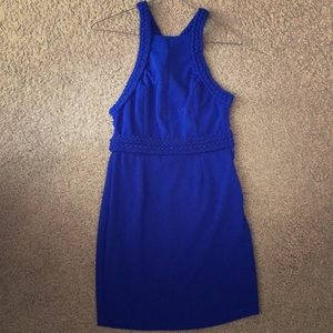 Royal blue formal cross back dress worn once!